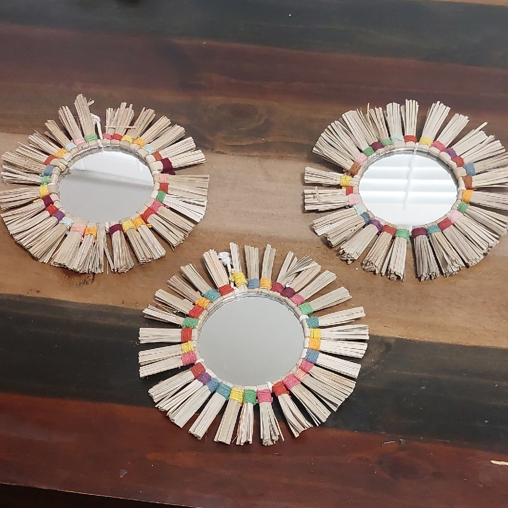 Boho Sunburst Wall Mirrors